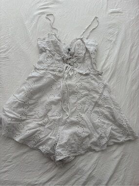 White Eyelet Lace Romper